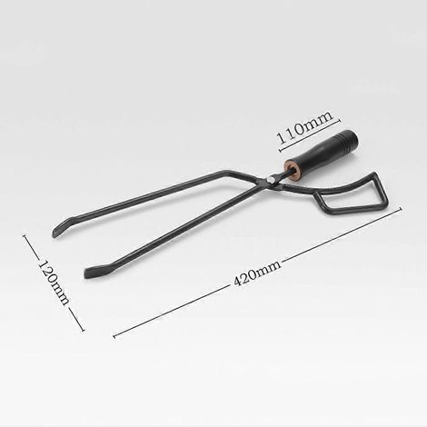 Pince à charbon de bois pour barbecue, portable et durable, pour le camping et les pique-niques. Accessoires de cuisine et de pique-nique, noir.