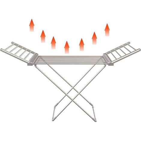 Etendoir Chauffant, Sechoir A Linge Electrique avec 8 Barres Chauffantes, Etendoir Linge Interieur Pliable, Séchoir Chauffant p[399]