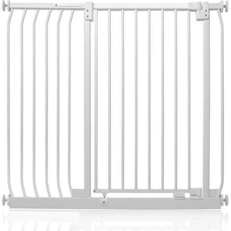 Safetots Extra Tall Elite Safety Gate, 107cm - 116cm, Matt White, Extra Tall 96.8cm in Height, Pressure Fit Stair Gate
