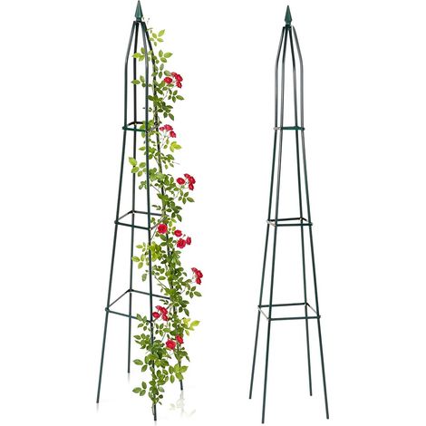 Pérgola de jardín, obelisco columnar, soporte para plantas de 190 cm (1/5)