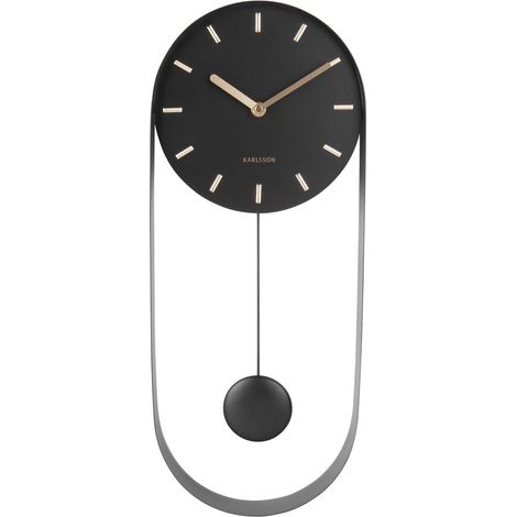 Horloge murale pendule Charm noir - Ø 20 x 50cm - KA5822BK