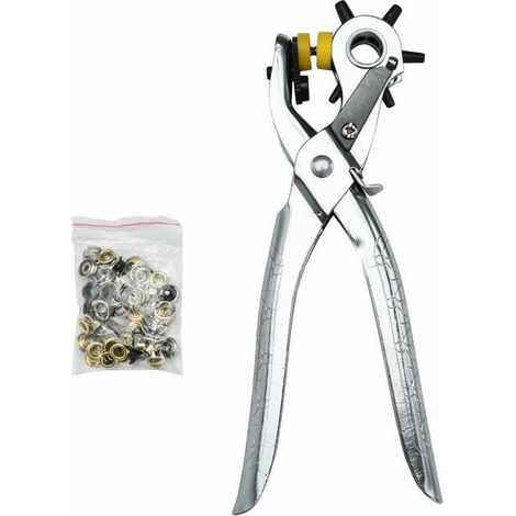 Perforatrice à cuir avec plusieurs tailles de trous, pince manuelle robuste et durable en acier inoxydable pour un usage professionnel, avec ressort interne et-AquaForge (1/5)