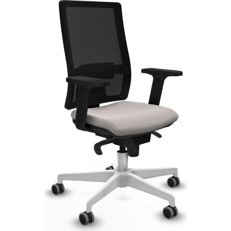 Horna sincro malla negra similpiel blanco brazos 2D base blanca ruedas 65mm engomadas (1/5)
