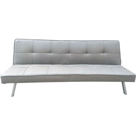 divano letto 3 posti "clarelle" in tessuto grigio, 178x71x81 cm (1/3)