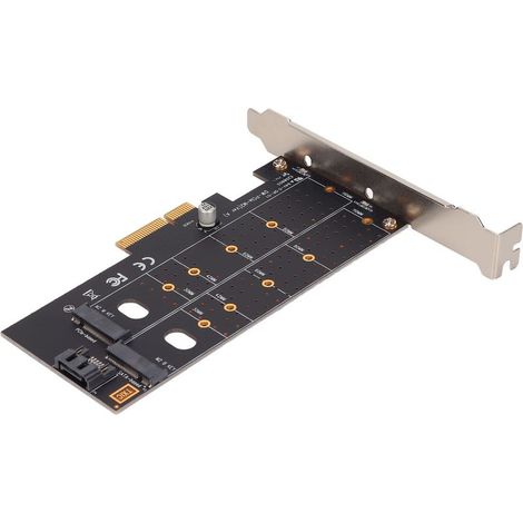 Duale PCIe M.2 NVMe- und SATA-Erweiterungskarte, Adapter für NVMe- und SATA-SSDs (1/5)