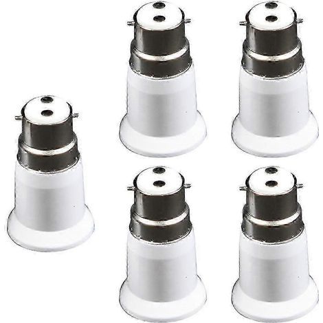 Lot de 5 adaptateurs de douille B22 vers E27, accessoires d'éclairage durables, vis à baïonnette (1/5)