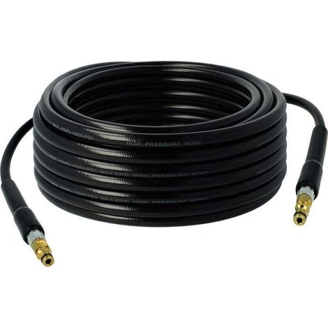 Tuyau Haute Pression - 20 M - 400 Bar - Compatible Nettoyeur Haute Pression K2 À K7 Depuis 2008 - Raccord Quick Click - Noir