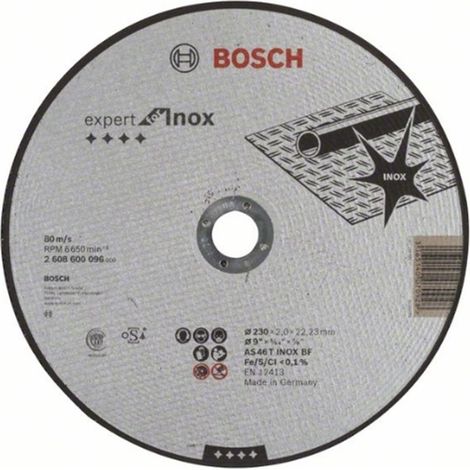 DISCO DE METAL BOSCH 230mm x 20mm x 22mm EXPERT PARA INOX RÁPIDO