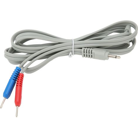 Câble de connexion pour électrodes de massage, prise à 2 broches, fil conducteur compatible appareil TENS (1/5)