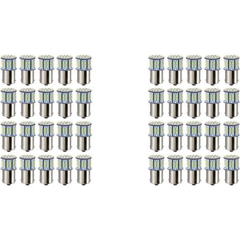 40 ampoules LED ultra-lumineuses 3014 50-SMD blanches 1156 1141 1003 BA15S pour camping-car, caravane, bateau, coffre de voiture (1/5)