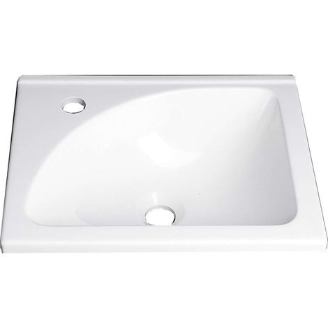Aqualine Zoja - Möbelwaschtisch 40x32 cm, ohne Überlauf, Armaturenbohrung links, weiß LM408