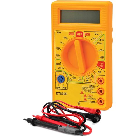 Multimètre numérique DT830D, mini multimètre jaune, multimètre d'électricien, marche/arrêt CA/CC