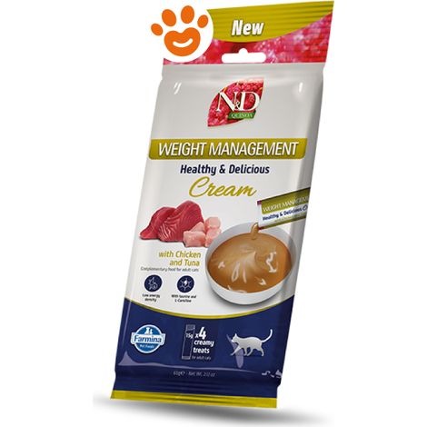 Farmina Cat N&D Quinoa Weight Management Cream al Pollo e Tonno - Bustina 60 Gr - Snack