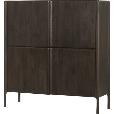 Buffet en bois de manguier finition wengé style contemporain - wengé bois foncé naturel (1/3)