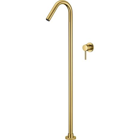VALAZ Grifo de bañera exenta empotrado redondo monomando dorado cepillado Serie Jucar (1/2)