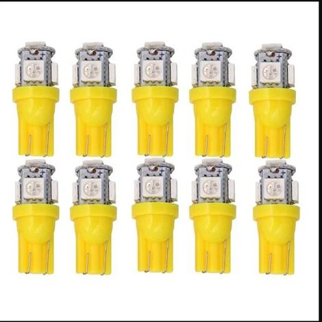 10 Pièces Lumières Jaunes, T10 w5w LED 5050SMD 12v DC 10 pièces (1/5)