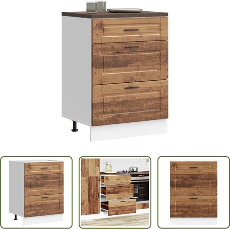 Holzwerkstoff - Küchenunterschrank Porto Altholz-Optik Holzwerkstoff (1/5)
