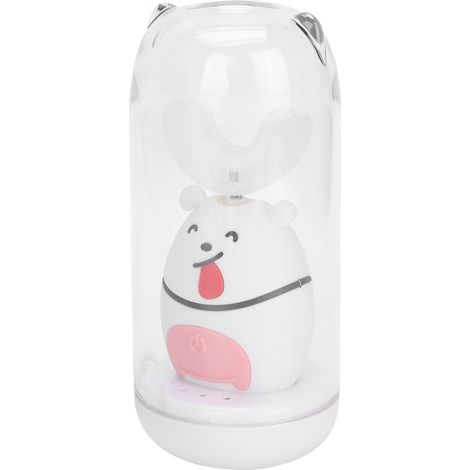 Brosse à dents électrique automatique en forme de U, étanche IPX7, pour enfants de 2 à 6 ans, avec capuchon. (1/5)