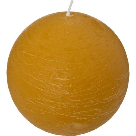 Bougie Boule "Rustic" 10cm Jaune
