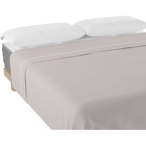 Nalui Sábana Encimera Gris 100% Algodón 180 Hilos, Suave, Fresca, Transpirable, Lavable a 30ºC
