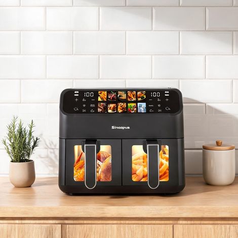 Friteuse à air chaud 9 L avec double panier finition noir 2000 W (1/5)