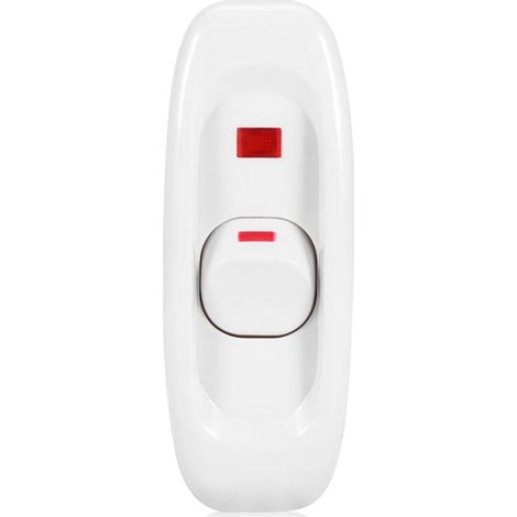 Interrupteur de cordon de bureau en ligne AC 250V 10A ON/OFF avec voyant lumineux LED Blanc (1/4)