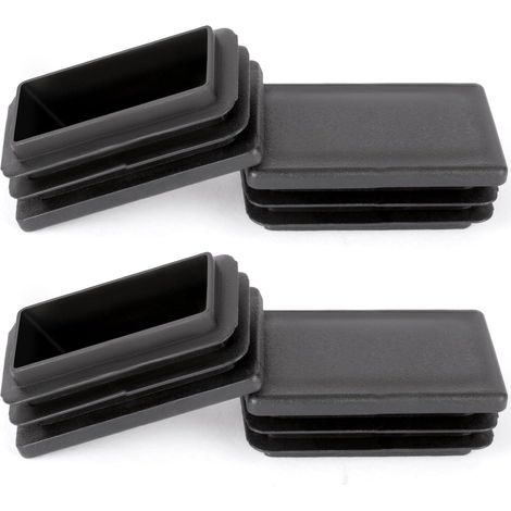 Bouchons Pieds de Chaise - 4 Pièces - Plastique PE Noir - Protection Sol Silencieuse - Pour Tables et Canapés - 50x30 mm Rectangulaire (1/5)
