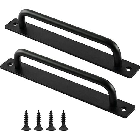 Pack de 2 poignée de porte de grange, poignée de tirage de porte coulissante, poignée haute performance, poignées de porte d'armoire, boutons de tiroir, poignées de cuisine, quincaillerie poignée de p (1/5)