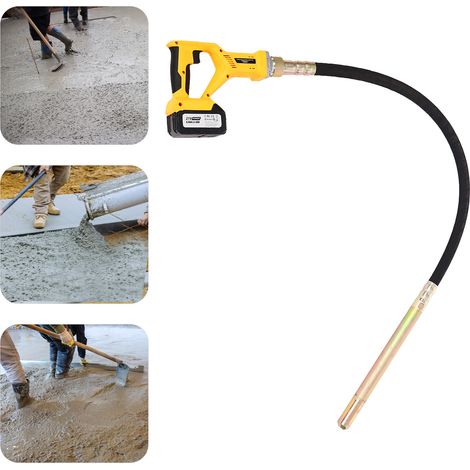 Vibreur Beton à Batterie 3,5 m, 21V Aiguille Vibrante Pour Beton 4000 mAh Batterie, 2000 tr/min, Vibreuse Beton, Concrete Vibrator, Éliminer Bulles d'Air, Mélanger Le Béton