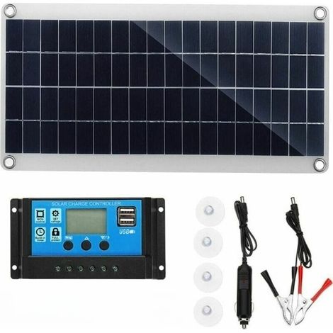 1 panneau solaire 300W, régulateur de charge 60A, kit complet pour camping-car, bateau, jardin et éclairage extérieur (1/5)