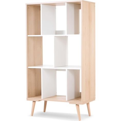 SOFIE Bibliothèque avec étagères pour chambre bébé enfant Blanc / Bois (1/5)