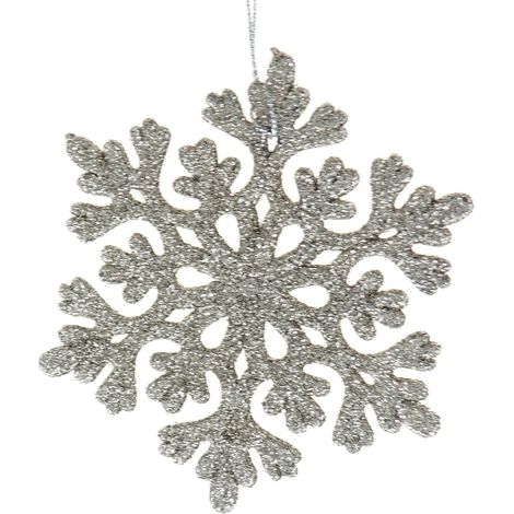 Kaemingk Bruchfester Weihnachtsschneeflockenanhänger Champagner Glitter Ø 9 cm