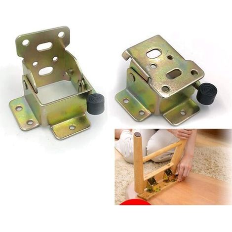 (1 paire) Rallonge de pied de table pliante autobloquante à 90 degrés, support d'étagère pliante, support d'étagère télescopique dissimulé pour bureau, lit, charnières (M1-an ya) (1/5)