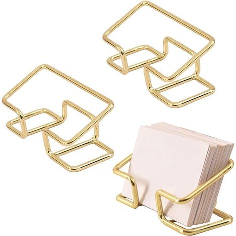 Lot de 3 - Porte-cartes de visite - Boîte de rangement en métal - Présentoir à cartes de visite - Porte-cartes de visite en métal - Durable - Décoration de bureau - Goud - Convient pour le bureau et l (1/5)