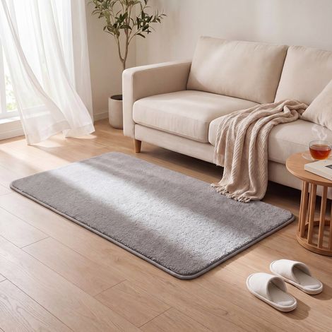 Vounot – Tapis shaggy antidérapant 80x150cm – Poils ras doux 10mm – Sous-tapis PVC inclus – Lavable en machine 30°C – Certifié OEKO-TEX