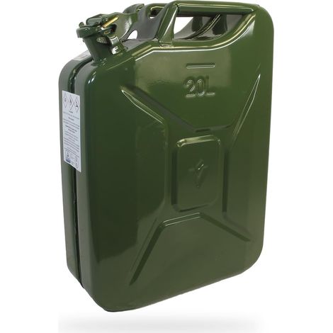 Jerrican Métal 20L - Norme UN - Verrouillage Goupille - Antirouille - Transport Liquides Dangereux (1/5)