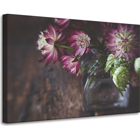 Stampa su tela Botanica Fiori in un vaso 90x60cm Bouquet di fiori