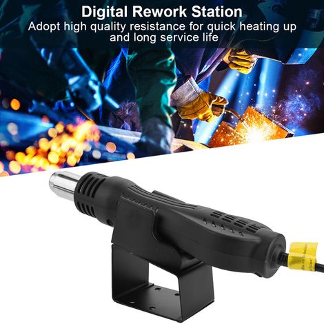 Station de rework à air chaud LED numérique intelligente 8858 avec 3 buses, pistolet thermique réglable pour soudure et décollement (1/5)