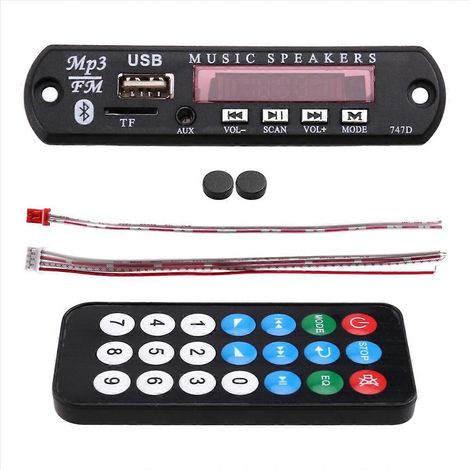 Récepteur Bluetooth 5.0 sans fil, carte décodeur audio MP3 WMA, 12V DC, module stéréo pour amplificateur DIY (1/5)