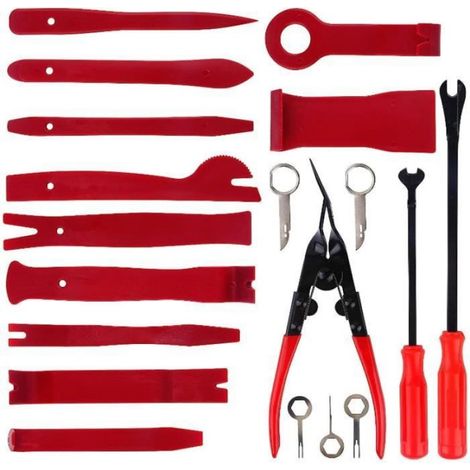 19Pcs Outils Demontage Garniture Auto Universel Car Trim Removal Tools Kit Outils de Suppression pour Voiture Porte Panneau Tableau (1/4)