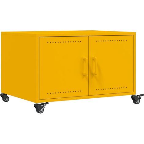Maison Exclusive - Couchtisch Senfgelb 68x50x43,5 cm Kaltgewalzte