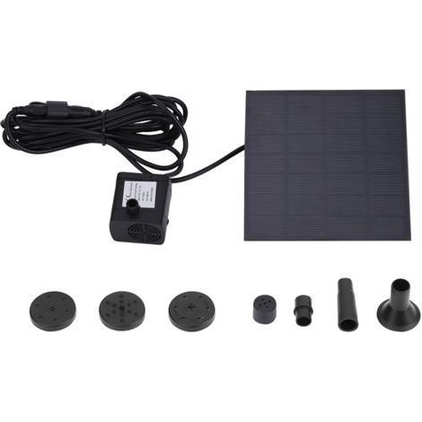 Pompe à eau submersible solaire miniature de 1,4 W pour aquarium, fontaine et étang, ultra silencieuse et sans brosse (1/5)