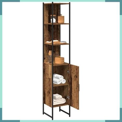 862238 Armoire de salle de bain Bois ancien 33 x 33 x 185,5 cm (1/5)
