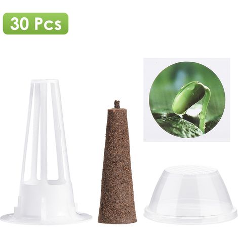 Kit de culture hydroponique 30 pièces comprenant paniers de culture, couvercles isolants, éponges et étiquettes (1/2)
