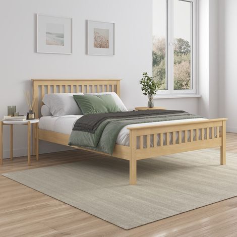 PITLOCHRY SOLID WOODEN OAK BED FRAME SHAKER STYLE KING (1/5)