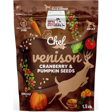 SYTA MICHA Chef Venaison aux canneberges et graines de courge - croquettes pour chien - 1,5 kg