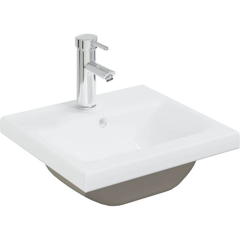 Lavabo encastré Vasque à poser Luxueux, Bac à laver, avec robinet 42x39x18 cm Céramique Blanc OIB1471E (1/5)