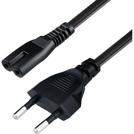 Câble Alimentation C7 - 1,5m - Fiche EU Bipolaire - Pour Console Et Électronique - Noir (1/5)