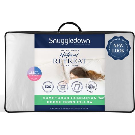 Snuggledown Retreat Hungarian Goose Down Pillow, Soft, 1 Pack
