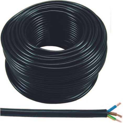 CAVO ELETTRICO MULTIPOLARE SIMILGOMMA NERO H05VV-F- - 3x mmq.1 colore nero - 100 mt